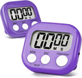 2 Pack Purple Digital Kitchen Timer Magnetic Digital Timer with Big Display Loud Ring Cooking Timers for Kitchen Electronic Timers for Cooking, Game, Gym, Break Time, Classroom (2, Purple)