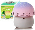 Mechanical Kitchen Timer, Cute Mushroom Timer for Kids, Wind Up 60 Minute Manual Countdown Timer for Classroom, Home, Study and Cooking (Grey Base)
