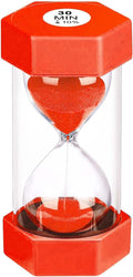 30 Minute Hourglass Sand Timer, Unbreakable Hexagon Sand Clock, Plastic Sand Watch 30 Min, Reloj De Arena 30 Minutos, Colorful Hour Glass Sandglass for Classroom Games(Red)