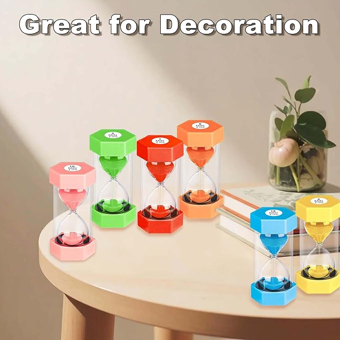 Hourglass 60 Minute Sand Timer, Plastic Orange Sand Clock 60 Min, Colorful Hour Glass Sandglass for Classroom Gmaes Decor (Orange)