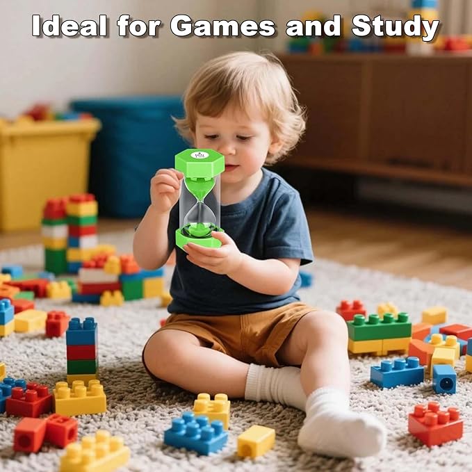 Hourglass 45 Minute Sand Timer, Green Plastic Sand Clock 45 Min, Colorful Hour Glass Sandglass for Classroom Gmaes Home Office Decor (Green)