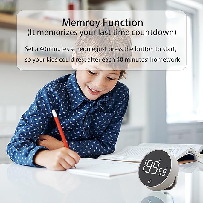 Digital Kitchen Timers, Visual timers Magnetic Countdown Countup Timer Large LED 200 Minutes Display Volume Adjustable for Cooking Fitness Studying, Easy for Kids and Seniors